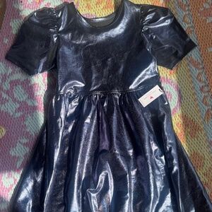 Pink chicken navy Laurie dress
